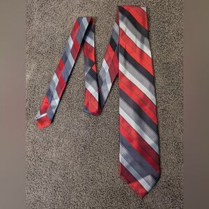Vintage Wemlon by Wembley Red and Gray Striped Tie